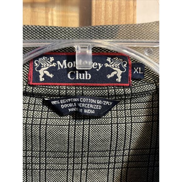 Monterey Club Vintage Men’s XL Gray SS Egyptian Cotton 1/4 Button Polo Shirt - Picture 3 of 12
